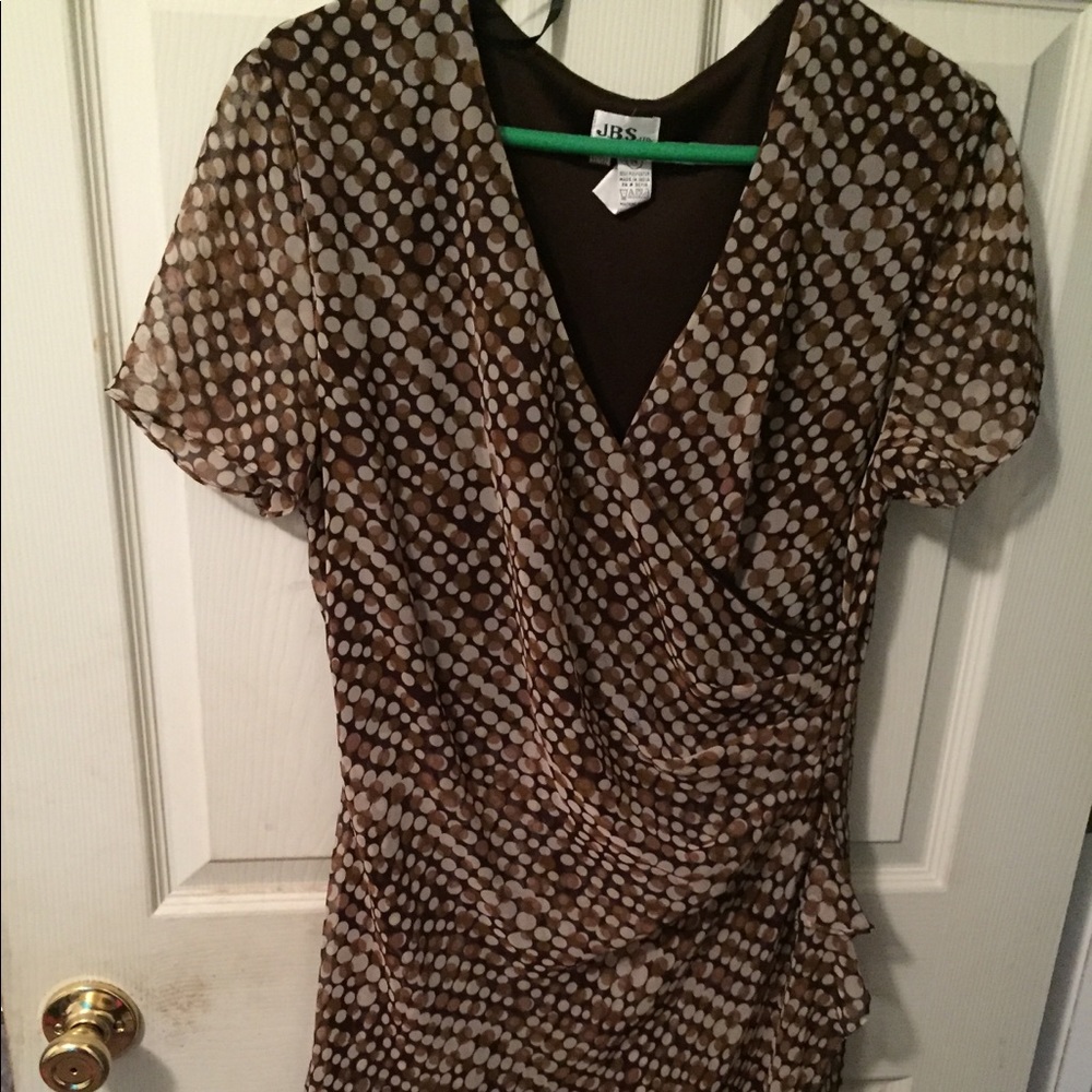 Brown invisible wrap dress